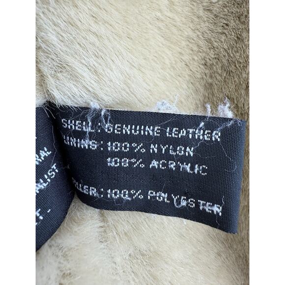 J. Elkin Alamo Uomo Faux Shearling Leather Aviator Jacket Brown Size Large - Picture 12 of 13